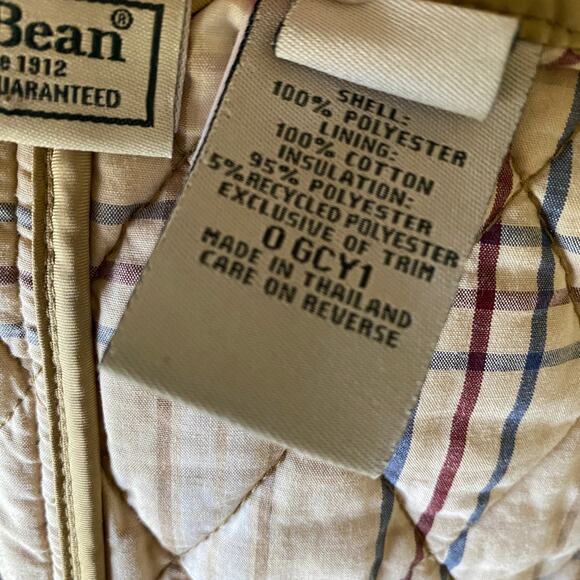 Women's L.L. BEAN Quilted Vest Size XS Tan Lined Insulated Snap Front 0 GCY1 - Picture 7 of 8